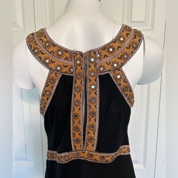 Free People Nefertiti Bodycon Embroidered Sleeveless Open Back Dress Size M - Picture 9 of 11